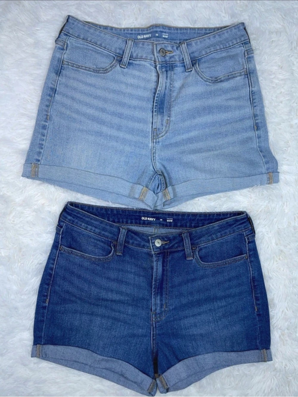 Bundle Old Navy Women's Denim Shorts - Light Blue & Dark Blue size 10